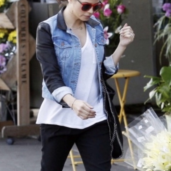 JBrand jean jacket with leather arms size small- barely worn - Picture 3 of 3